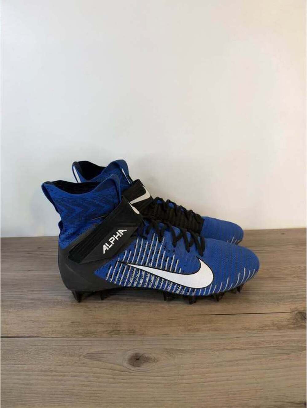 Nike Alpha Menace Elite 2 Football Cleats Size 12 Game Royal Black AO3374-402